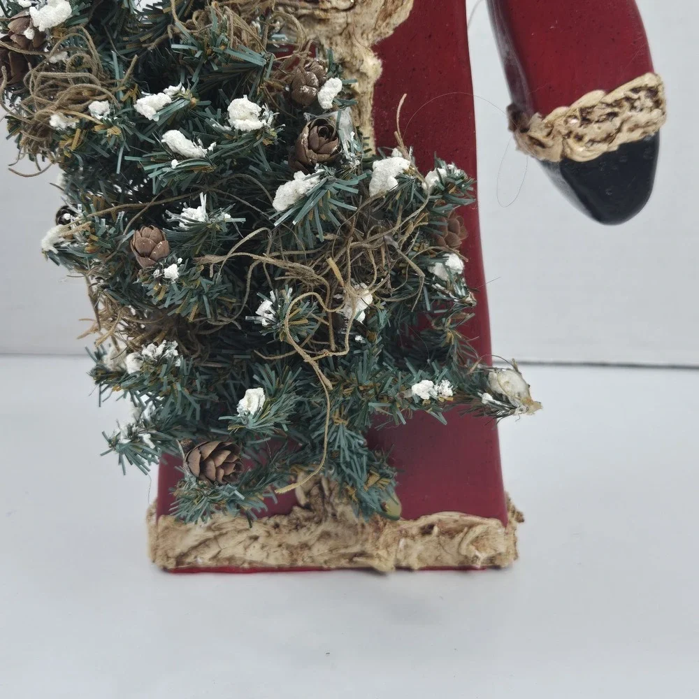 Vtg Hand Carved Painted Old World Santa Claus Woodsman Figurine 12